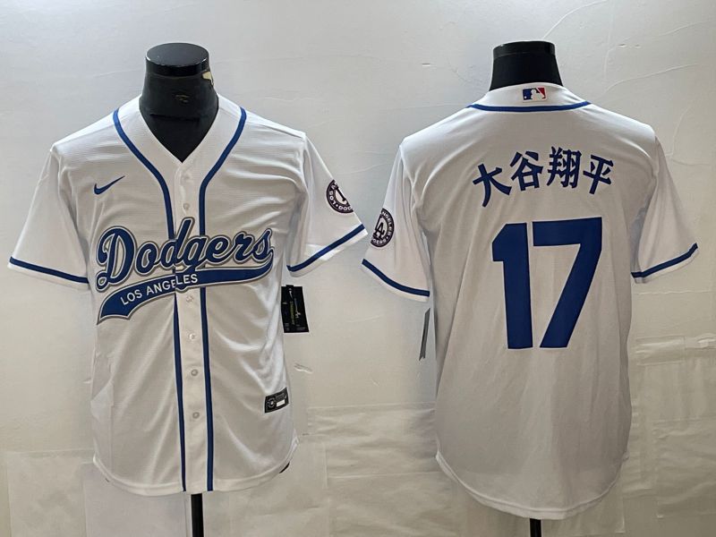 Men Los Angeles Dodgers #17 Ohtani White Nike Game MLB Jersey style 10